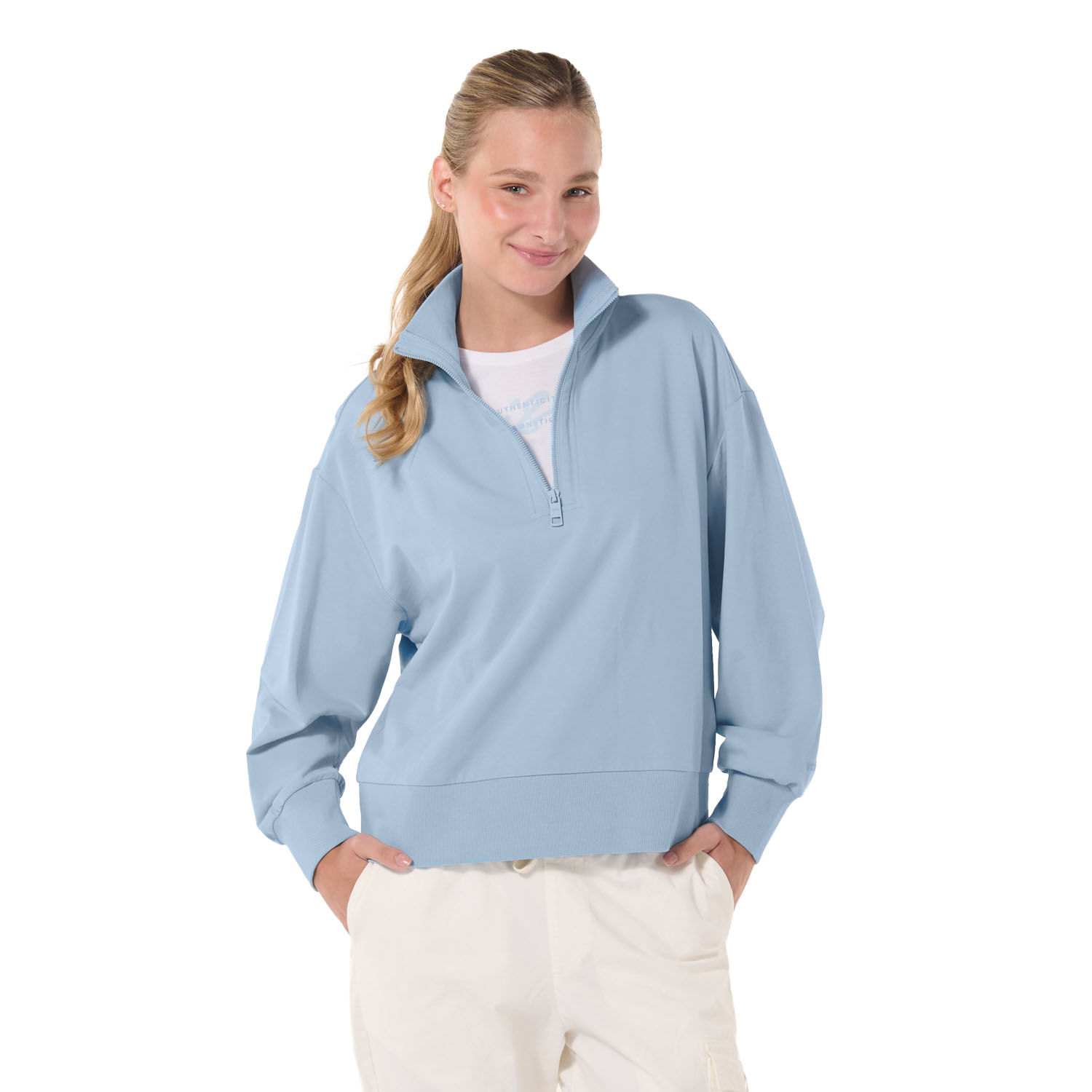 Sudadera Buzos Mujer Gris Buzo De Mujer Excelsiior Xl Azul, Con