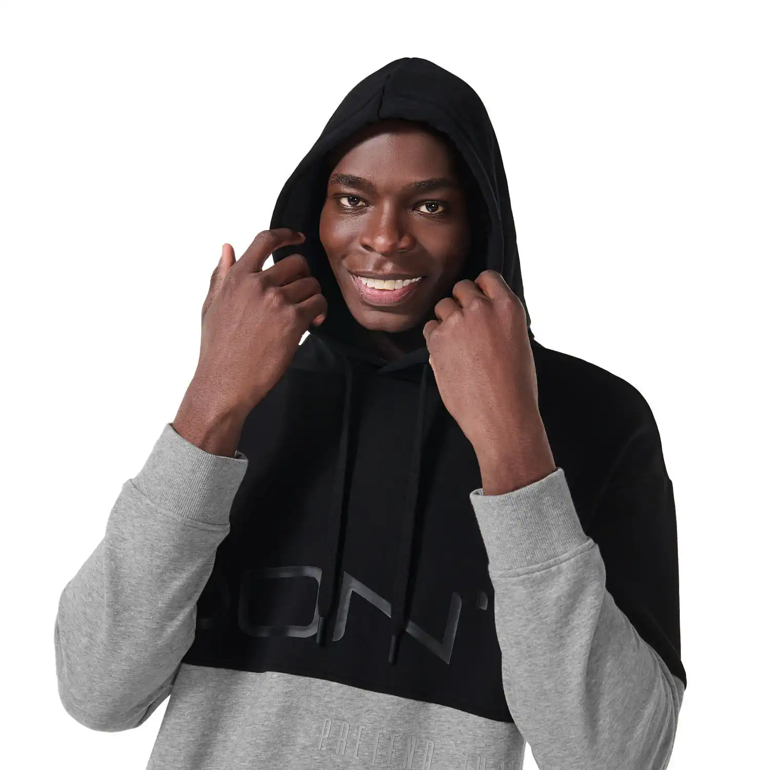 Sudadera Tipo Hoodie para Hombre Bicolor Xl Negro